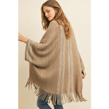 Load image into Gallery viewer, Fringe Stripe Poncho
