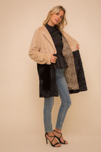 Load image into Gallery viewer, 30% Off - Color Block Faux Fur Coat Taupe/Animal
