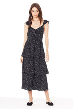 Load image into Gallery viewer, SALE - Lennox Ruffle Midi Dress with Tiers Black
