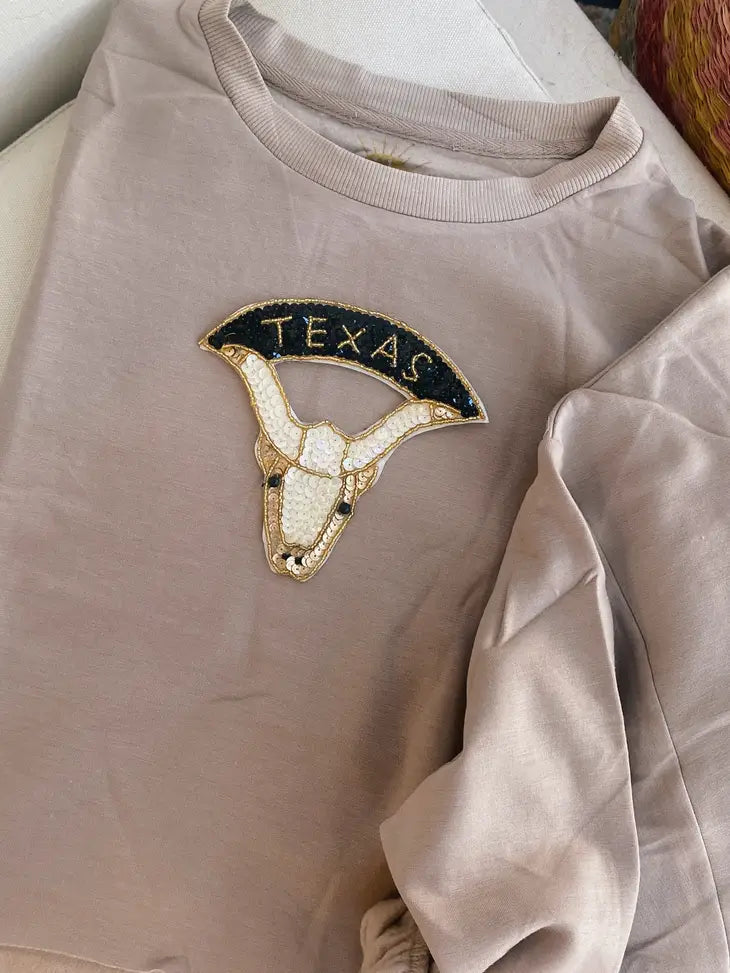 Texas Longhorn Sequin Sweatshirt