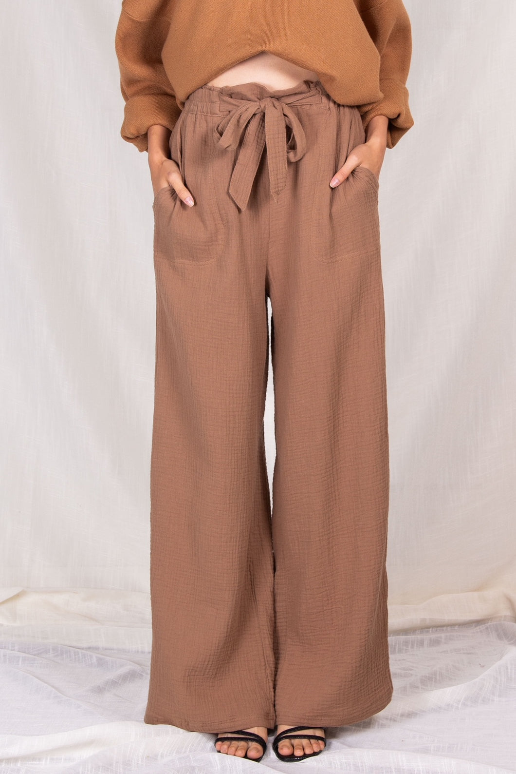 Mocha Tie Waist Pant