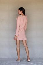 Load image into Gallery viewer, Ruffle Knit Sweater Dress Pink
