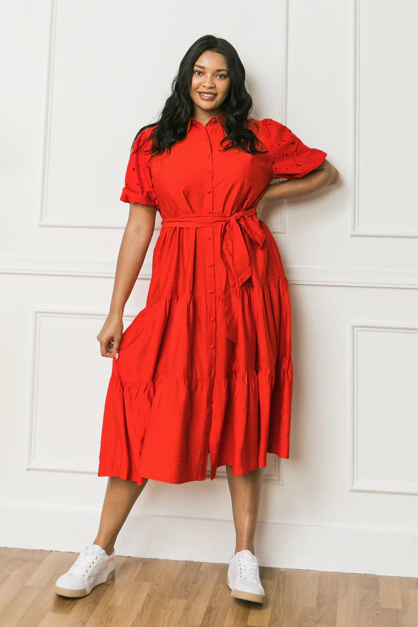 knee length dresses for ladies Midi Shirt Dress 2X